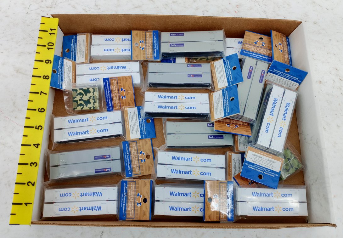 ASSORTED JTC N SCALE WALMART.COM & FEDEX MULTIMODAL 53FT CONTAINERS, OBS  INV 263332191