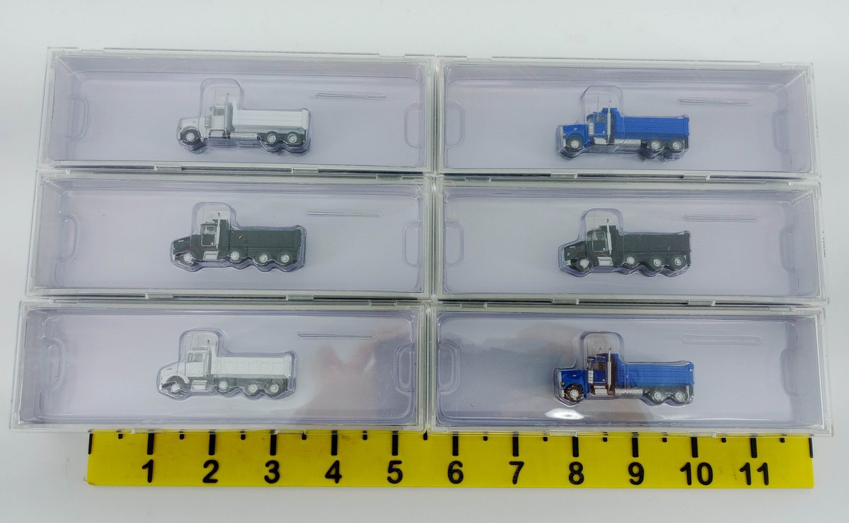 6 N SCALE PETERBILT 379 & KENWORTH T800 DUMP TRUCKS, 6 OBS  INV 263332209