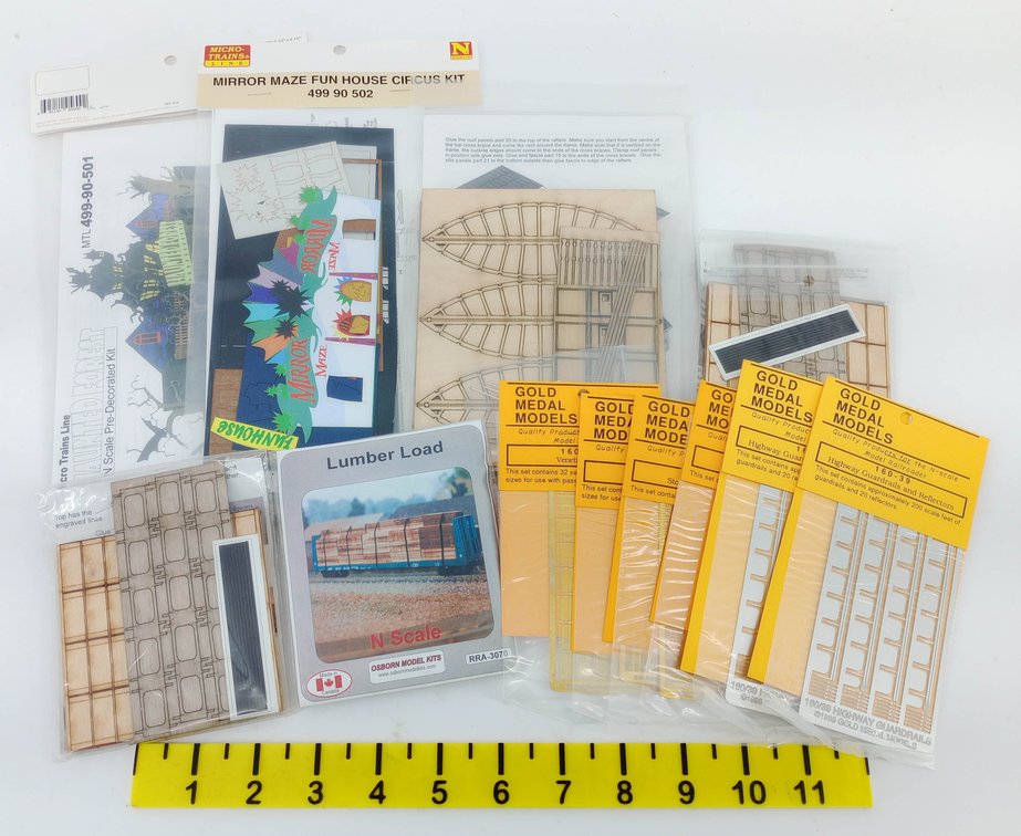 ASSORTED N SCALE MICRO-TRAINS, GOLD MEDAL MODELS & OSBORN BUILDING KITS & DETAILS PARTS SOME OBS NNC  INV 263332231