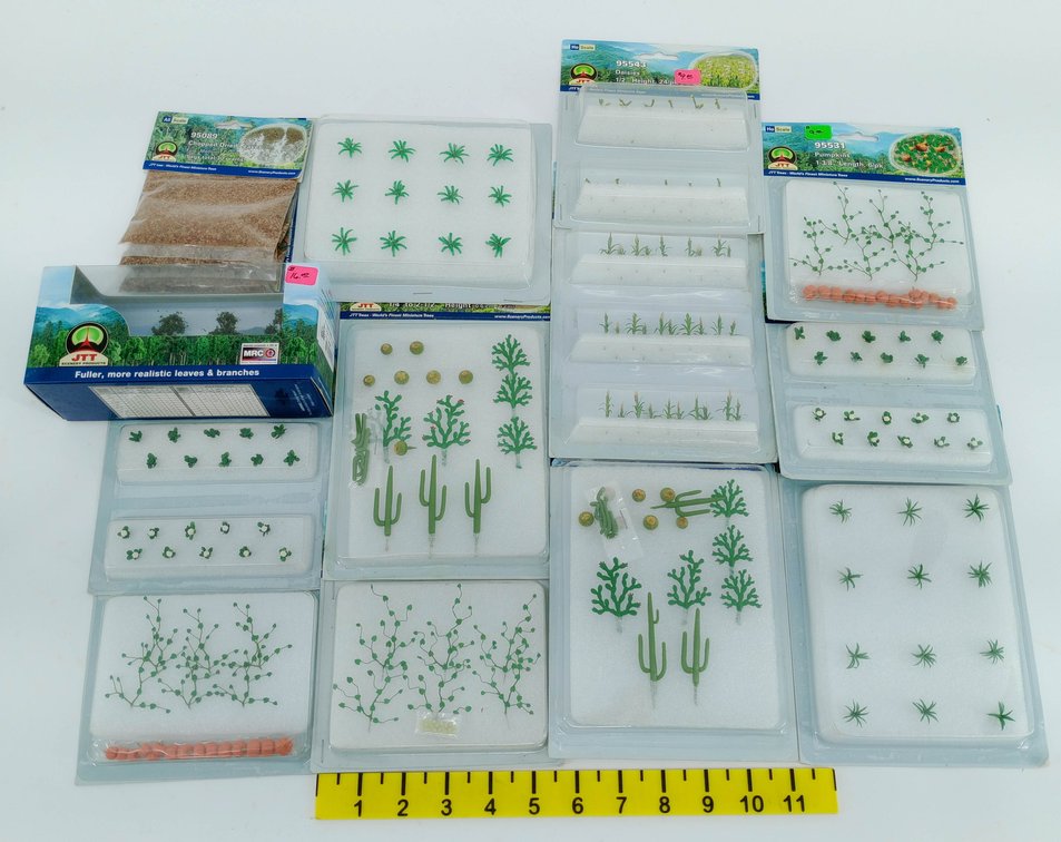 ASSORTED JTT SCENERY PRODUCTS MINIATURE PLANTS, CACTI, CROPS & TREES SOME OBS  INV 263332235