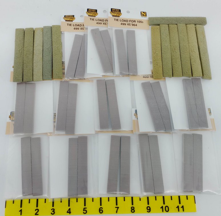 MICRO-TRAINS 499 45 964 N SCALE TIE LOADS FOR 105S & ASSORTED FOAM LOADS, SOME OBS  INV 263332239