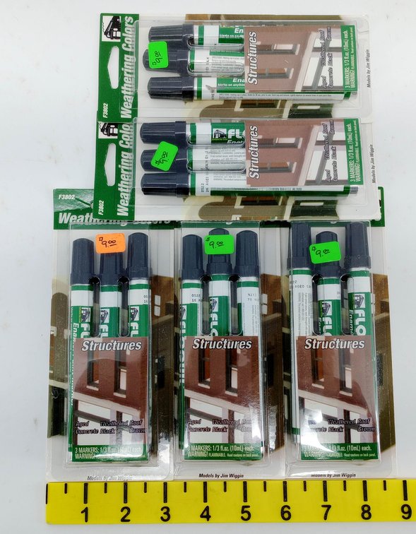5 FLOQUIL F3802 STRUCTURES WEATHERING COLORS ENAMEL MARKER SETS, 5 OBS INV 263332249