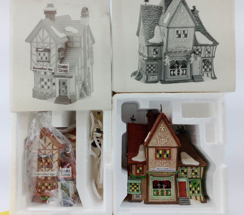 5 DEPT 56 HERITAGE VILLAGE DICKENS & NEW ENGLAND PIECES BLUE STAR ICE CO TALLYHO FRESH PAINT 5 OB  INV 263390204