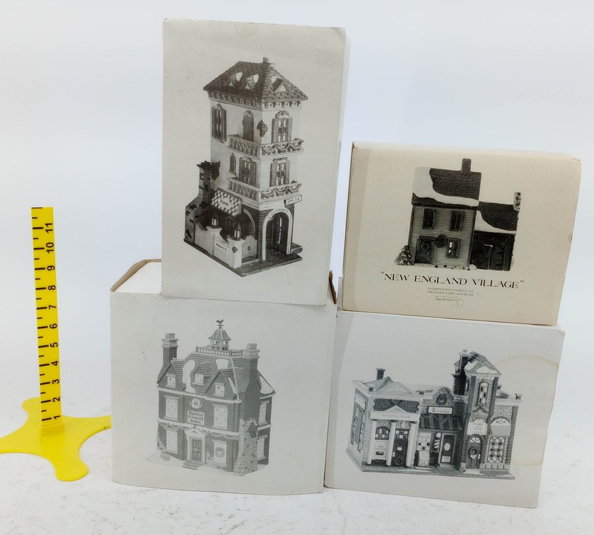 4 DEPARTMENT 56 HERITAGE VILLAGE PORCELAIN LIGHTED HOUSES LITTLE ITALY RISTORANTE RIVERSIDE ROW SHOPS & MORE 4 OB  INV 263390218