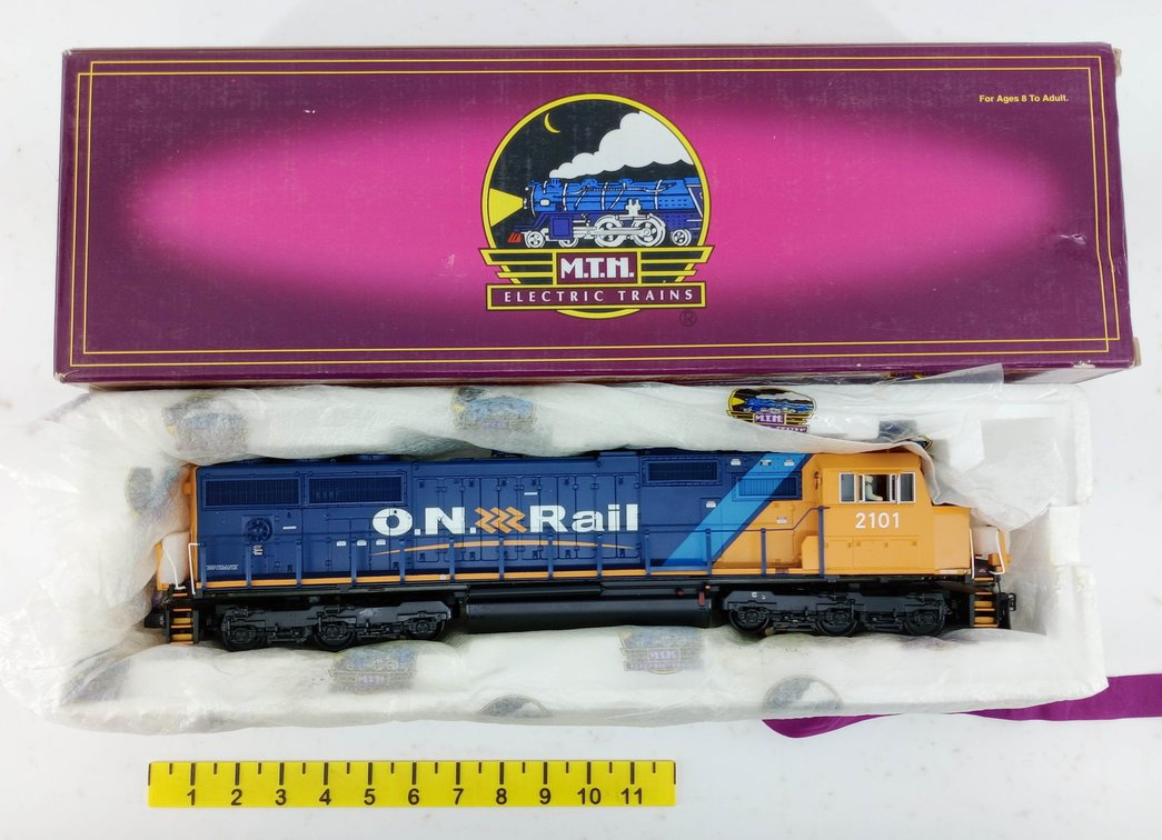 MTH O GAUGE 20-2289-1 ONTARIO NORTHLAND ON RAIL #2101 SD75M DIESEL ENGINE W/ PROTO-SOUND 2.0, OB  INV 263390236