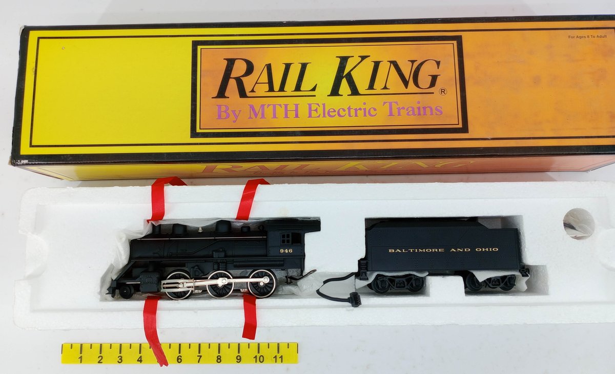 RAIL KING MTH O GAUGE 30-1137-1 BALTIMORE & OHIO 2-6-0 STEAM ENGINE & TENDER 946, OB  INV 263390237