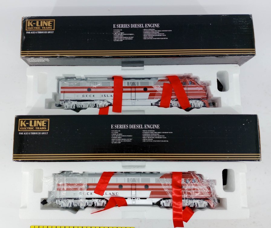 2 K-LINE O GAUGE K-28841 ROCK ISLAND E8 DIESEL A-A ENGINES, 2 OBS  INV 263390247