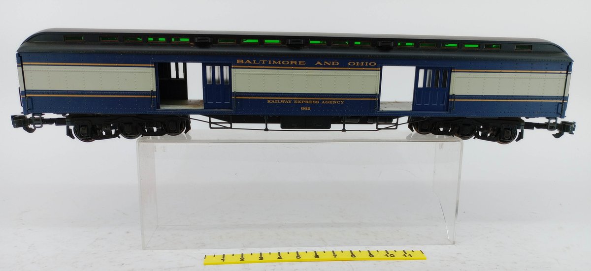 BALTIMORE AND OHIO 662 RAILWAY EXPRESS AGENCY G GAUGE BAGGAGE CAR, NO BOX  INV 263390256
