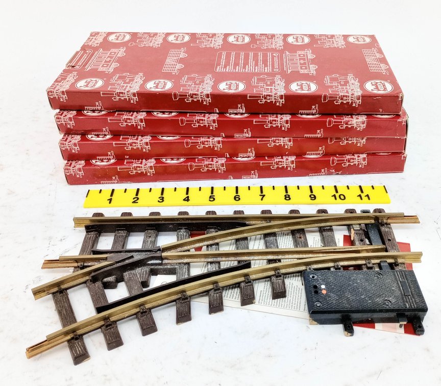 4 LGB G GAUGE 12150 & 12050 ELECTRIC POINT TURNOUTS, LEFT & RIGHT, 4 OBS  INV 263390271