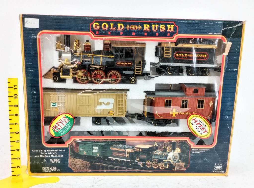NEW BRIGHT 186 GOLD RUSH EXPRESS G GAUGE TRAIN SET, OB NNC  INV 263390276