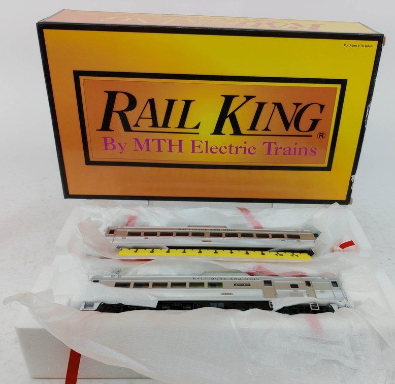 MTH RAIL KING O GAUGE 30-2144-1 BALTIMORE & OHIO RDC BUDD CAR SET W/ PROTO-SOUND, OB  INV 263390285