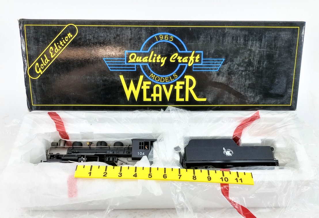 WEAVER GOLD EDITION O GAUGE USRA 0-6-0 SWITCHER CNJ 104 STEAM LOCOMOTIVE & TENDER, OB  INV 263390296
