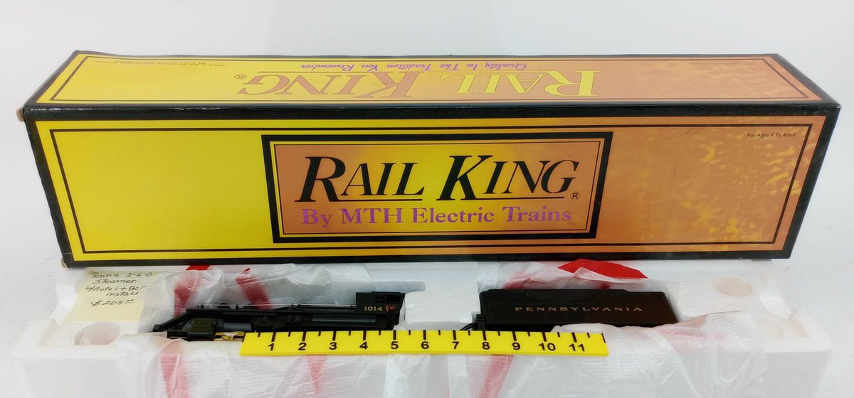 MTH RAIL KING O GAUGE 30-1148-1 PENNSYLVANIA 2-6-0 STEAM ENGINE & TENDER, OB  INV 263390307