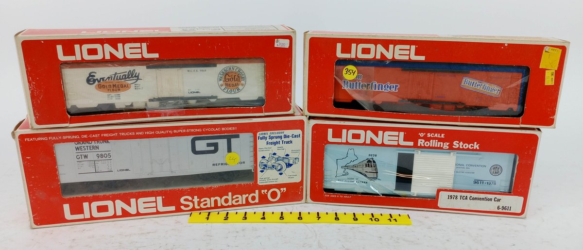 4 LIONEL O SCALE REEFERS & BOXCAR 6-9858, 6-9860, 6-9805, 6-9611, 4 OBS  INV 263390319