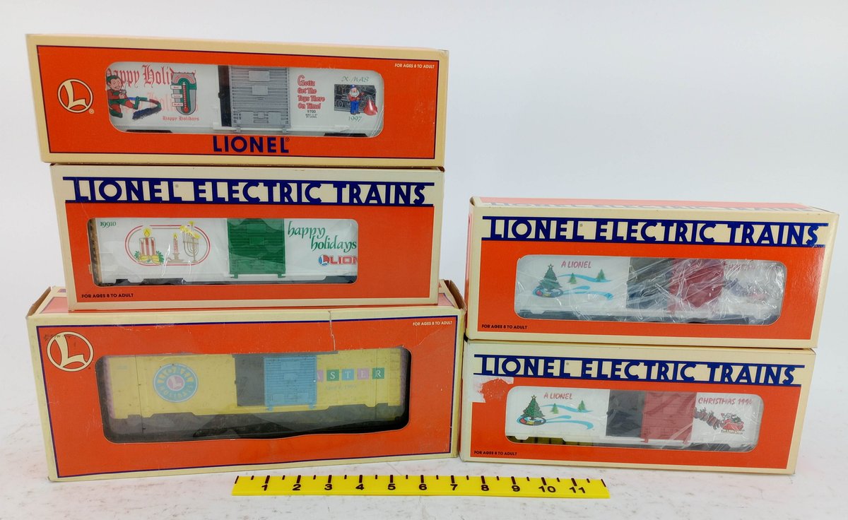 5 LIONEL O GAUGE HOLIDAY & EASTER BOXCARS 1990-1999, 5 OBS  INV 263390318