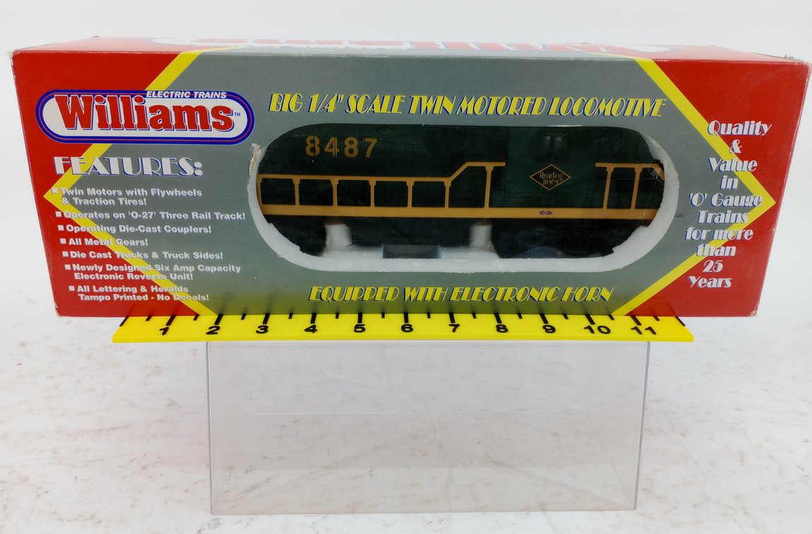 WILLIAMS O GAUGE GP521 READING GP9 POWERED A UNIT LOCOMOTIVE #8487 W/ HORN, OB  INV 263390328