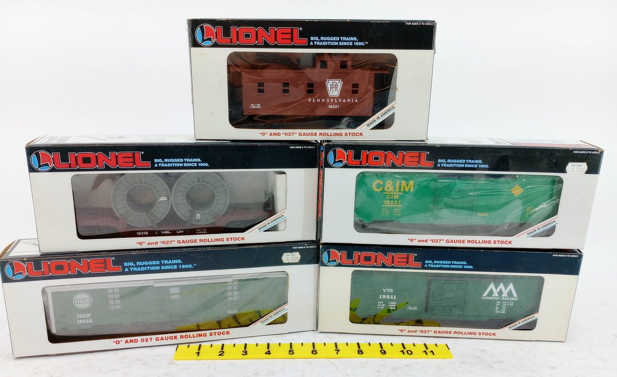 5 LIONEL O GAUGE PENNSYLVANIA CABOOSE, N&W TOOL CAR, VERMONT BOXCAR & MORE, 5 OBS  INV 263390334