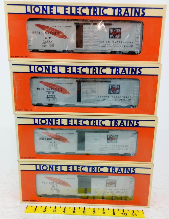 4 LIONEL 6-17222 WP STANDARD O BOXCARS, 4 OBS  INV 263390337