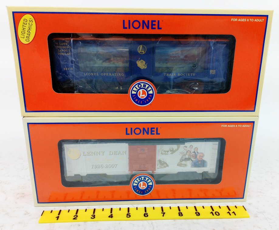 2 LIONEL O GAUGE 6-39299 LENNY DEAN & 6-52419 LOTS 2006 BOXCARS, 2 OBS  INV 263390346