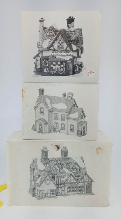 3 DEPT 56 HERITAGE VILLAGE PORCELAIN HOUSES QUILLY'S ANTIQUES ASHBURY INN & PA DUTCH FARMHOUSE 3 OB  INV 263390379