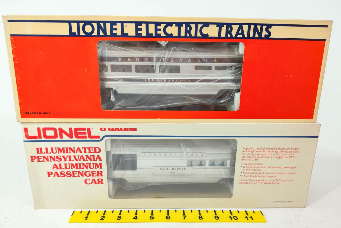 2 LIONEL 6-7208 & 6-9569 PENNSYLVANIA ALUMINUM PASSENGER CARS, 2 OBS  INV 263390423