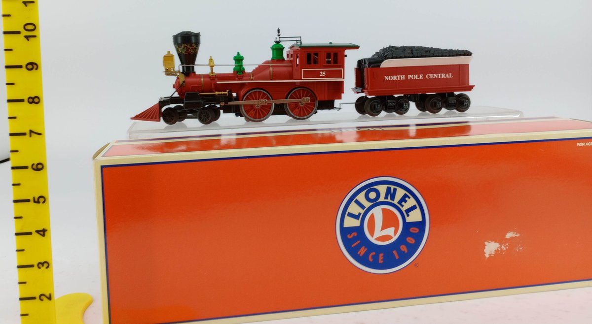 LIONEL O GAUGE 6-18732 NORTH POLE CENTRAL CHRISTMAS 4-4-0 STEAM LOCOMOTIVE & TENDER, OB  INV 263390480