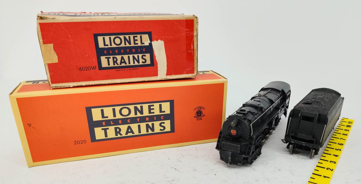 LIONEL O GAUGE 2020 PRR 6-8-6 STEAM LOCOMOTIVE & 6020W WHISTLE TENDER, 2 OBS  INV 263390493