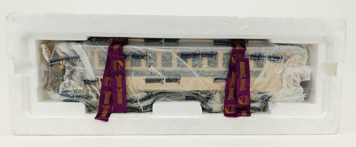 MTH TINPLATE TRADITIONS STD GAUGE 10-1193-1 #9 PAY-AS-YOU-ENTER TROLLEY GREEN & CREAM, OB  INV 263410013