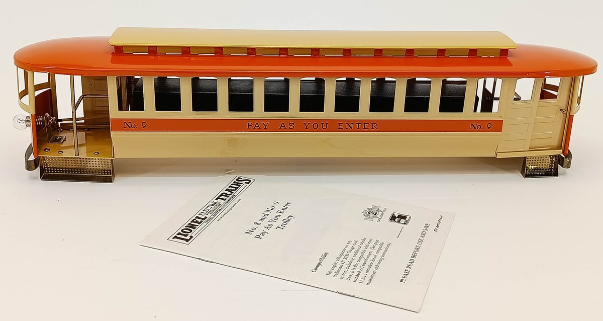 LIONEL STD GAUGE 11-2025-1 NO. 9 PAY AS YOU ENTER TROLLEY W/ PROTO-SOUND 2.0, OB  INV 263410016