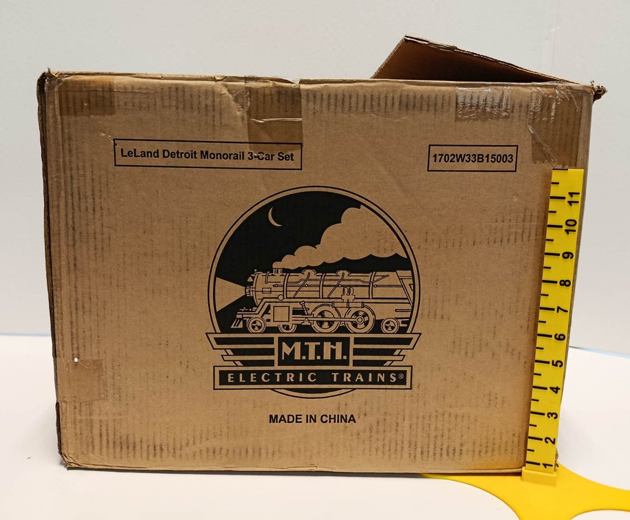 MTH STD GAUGE 10-3048-1 NYC LELAND DETROIT MONORAIL 3-CAR SET W/ PROTO-SOUND 3.0, OB  INV 263410015