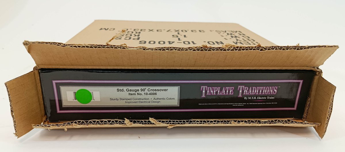 2 MTH 10-4006 TINPLATE TRADITIONS STD GAUGE 90 DEGREE CROSSOVERS, 2 OBS  INV 263410029