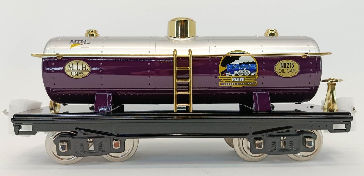 MTH 10-1127 200 SERIES NO 215 TANK CAR, MTHRRC PURPLE & SILVER, STD GAUGE, OB  INV 263410039
