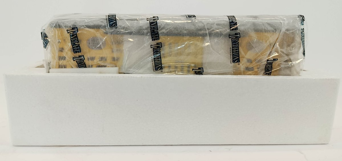 MTH TINPLATE TRADITIONS 10-2053 213 STD GAUGE CATTLE CAR, YELLOW & DK GREEN, OB  INV 263410048