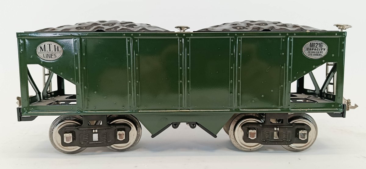 MTH TINPLATE TRADITIONS 10-1052 NO 216 M.T.H. LINES HOPPER CAR, STD GAUGE, OB  INV 263410066