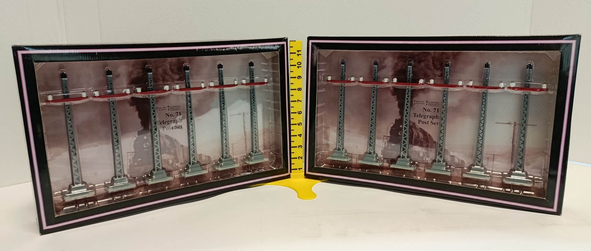 2 MTH TINPLATE TRADITIONS 10-1093 NO. 71 TELEGRAPH POST SETS, STD GAUGE, 2 OBS  INV 263410086