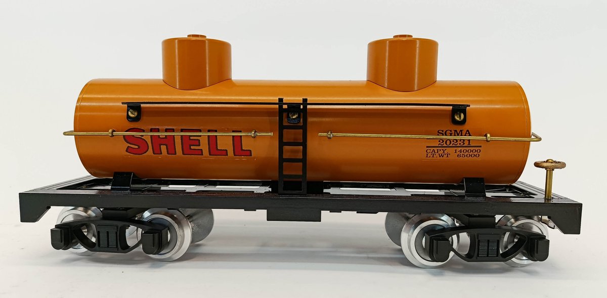 CLASSIC MODEL TRAINS SGMA 20231 SHELL 2-DOME STANDARD GAUGE TANK CAR, OB  INV 263410144