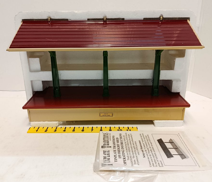 MTH TINPLATE TRADITIONS STD GAUGE 10-1057 NO 155 FREIGHT SHED, OB  INV 263410153