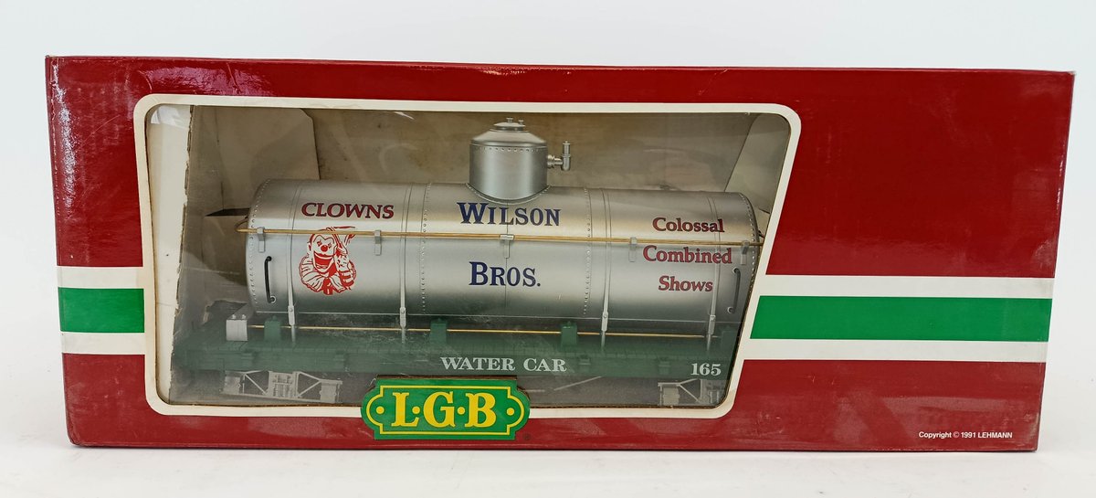 LGB G GAUGE 4080-DG WILSON BROS CIRCUS WATER CAR #165, LIMITED EDITION, OB  INV 263410166