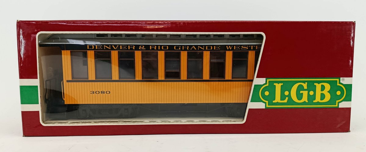 LGB G GAUGE 3080 DENVER & RIO GRANDE WESTERN PASSENGER COACH, OB  INV 263410170