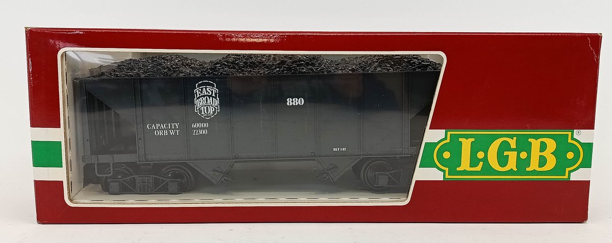 LGB G GAUGE 4076 EAST BROAD TOP HOPPER W/ COAL LOAD, OB  INV 263410177