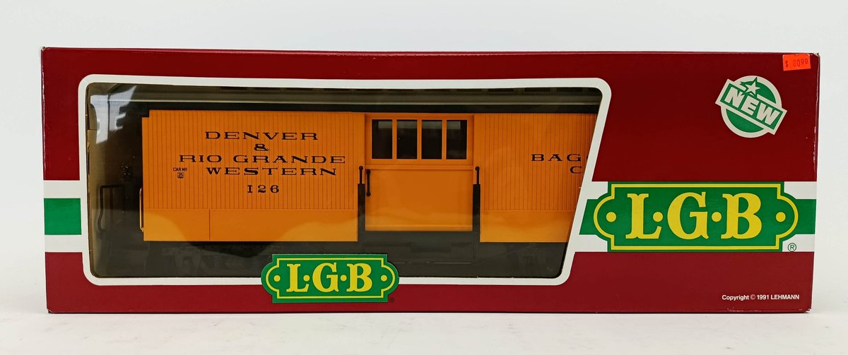 LGB G GAUGE 3084 DENVER & RIO GRANDE WESTERN 126 BAGGAGE CAR, OB  INV 263410181
