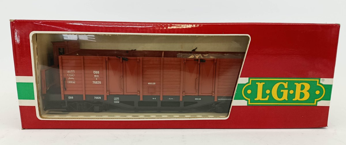 LGB 4062 OBB G GAUGE HIGH SIDE GONDOLA W/ BRAKEMAN CAB, OB  INV 263410182