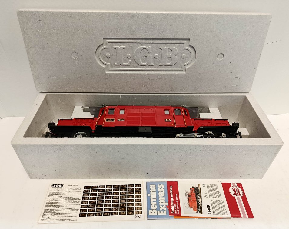 LGB G GAUGE 22400 RHB 413 CROCODILE ELECTRIC LOCOMOTIVE, LIMITED EDITION, OB  INV 263410180