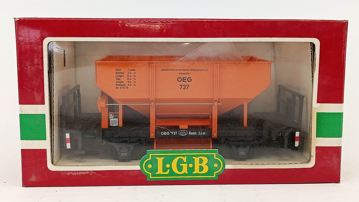 LGB G GAUGE 4041 OEG 737 HOPPER CAR, OB  INV 263410183