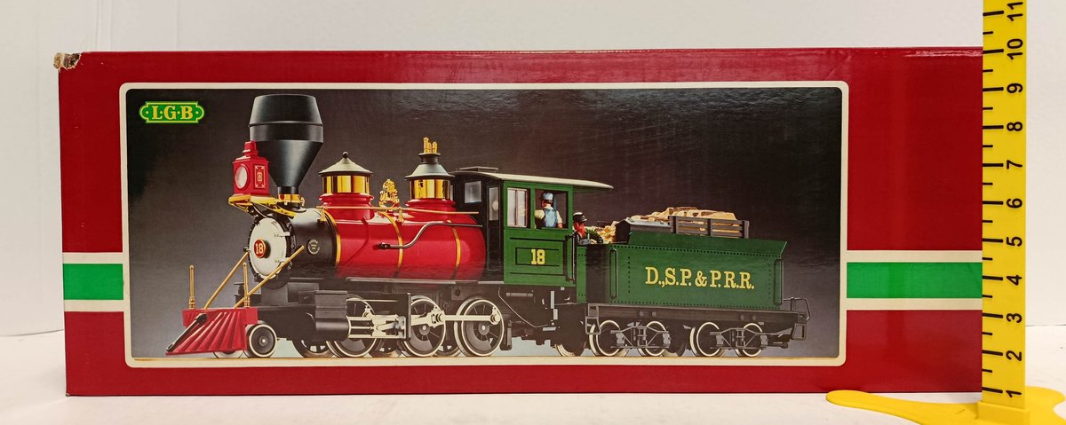 LGB G GAUGE 2018 D D.S.P.&P.R.R. 2-6-0 MOGUL STEAM LOCOMOTIVE & TENDER #18, OB  INV 263410189