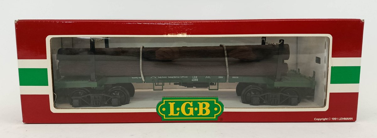 LGB 4066 LOG CAR W/ LOGS, G GAUGE, OB  INV 263410191