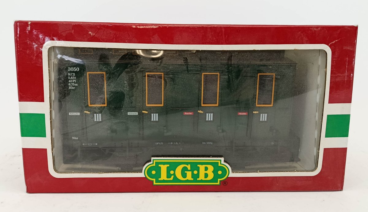 LGB 3050 GREEN 3RD CLASS PASSENGER COACH G GAUGE, OB  INV 263410190