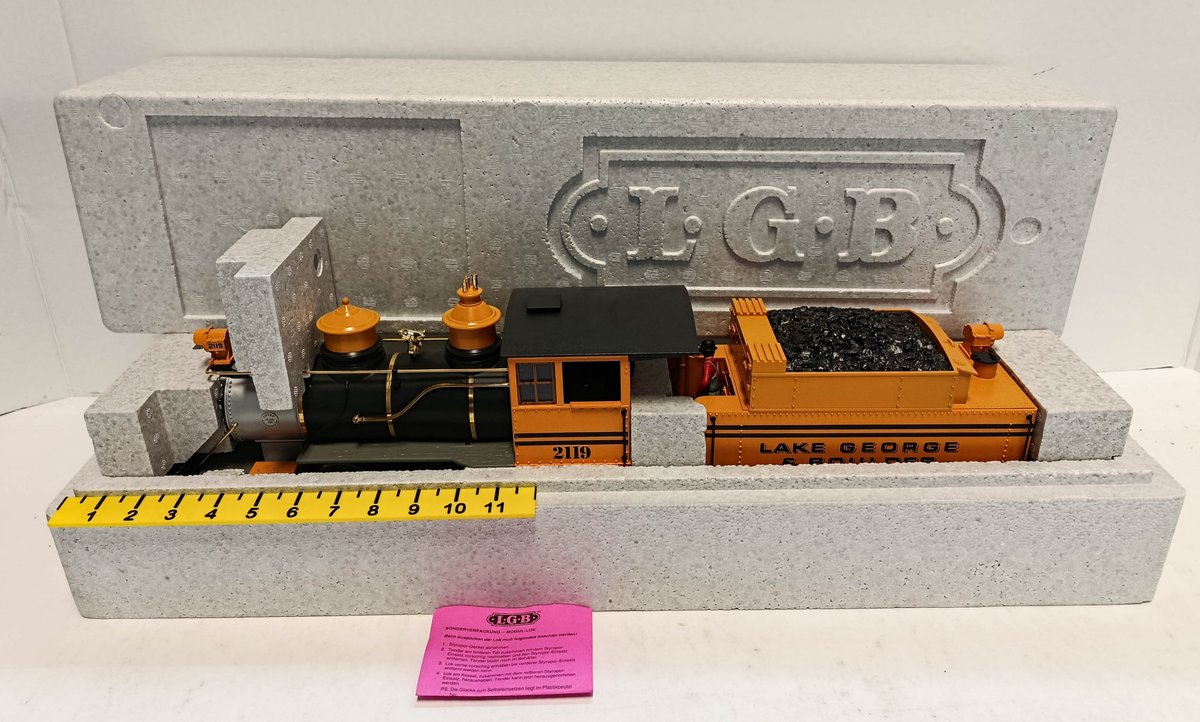 LGB G GAUGE 2119 D LAKE GEORGE & BOULDER 2-6-0 STEAM LOCOMOTIVE & TENDER, OB  INV 263410193