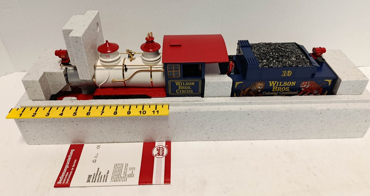 LGB G GAUGE 24192 WILSON BROS CIRCUS 2-6-0 MOGUL STEAM LOCOMOTIVE & TENDER, OB  INV 263410195