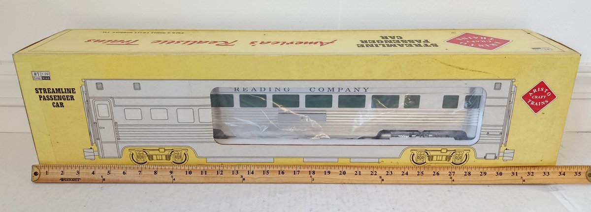 ARISTO CRAFT G GAUGE ART-32301 READING COMPANY STREAMLINE PASSENGER COACH, OB  INV 263410202